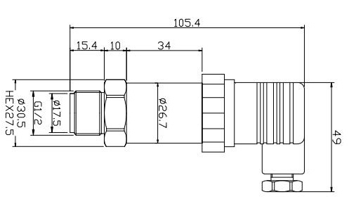 BPHT24 Transdutor de pressão do diafragma de descarga Sensor de pressão de aço inoxidável 4-20mA 2