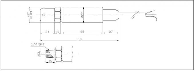 Transmissor de nível de água da série Bh93420-IT 4-20ma Sensor de nível do tanque de óleo com fio 0