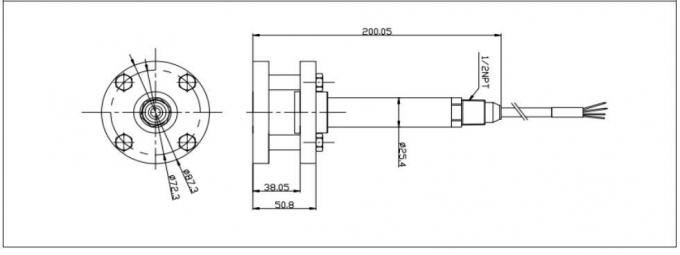 0-100psi Transmissor de nível de líquido submersível Sensor de transmissor de nível de água piezorresistivo 0