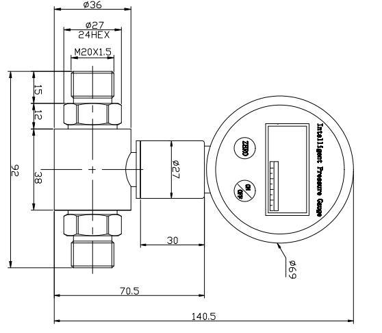 BPZ2008 Transmissor de pressão diferencial Medidor de pressão da água Sensor de transmissor de pressão 1